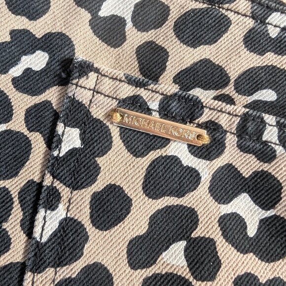 NEW Michael Kors Selma Straight Leg Ankle size 10 Leopard Print High Rise Jeans - Picture 8 of 13